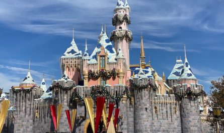 Disneyland's Sleeping Beauty Castle Holiday Decorations
