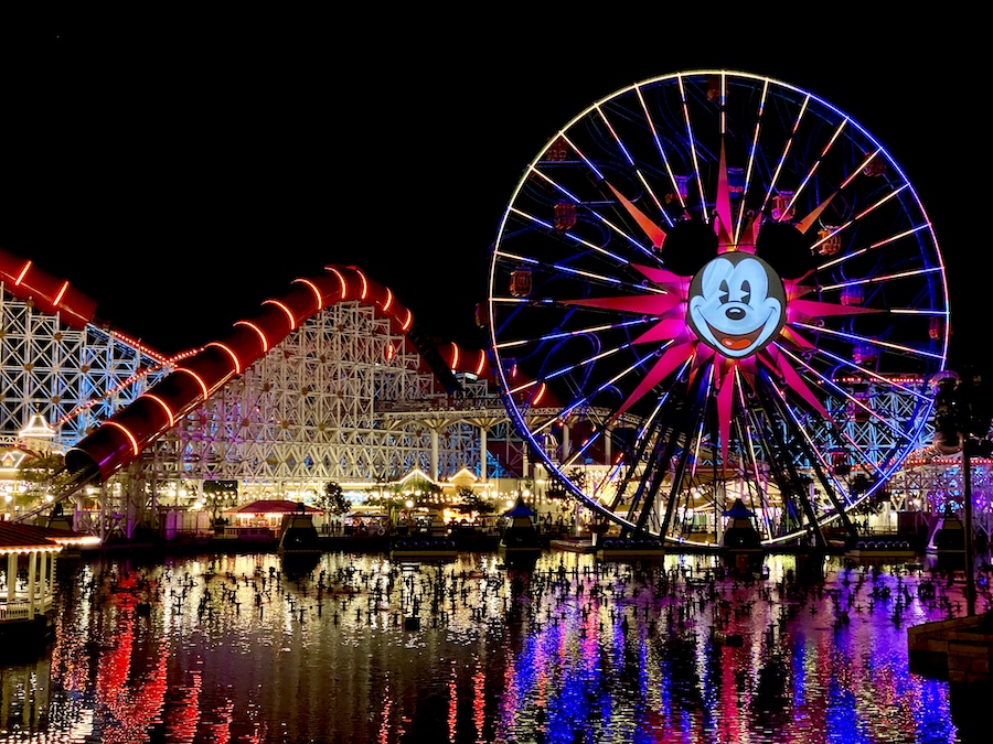 Pixar Pier at night