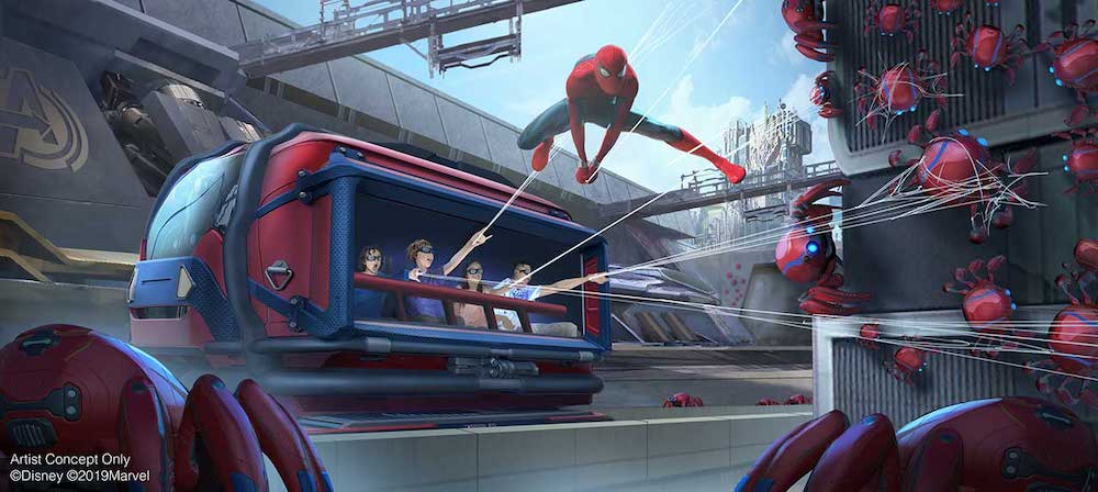Spider-Man ride concept art for Avengers Campus
