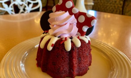 Minnie Mouse Red Velvet Bundt Cake at Plaza Inn