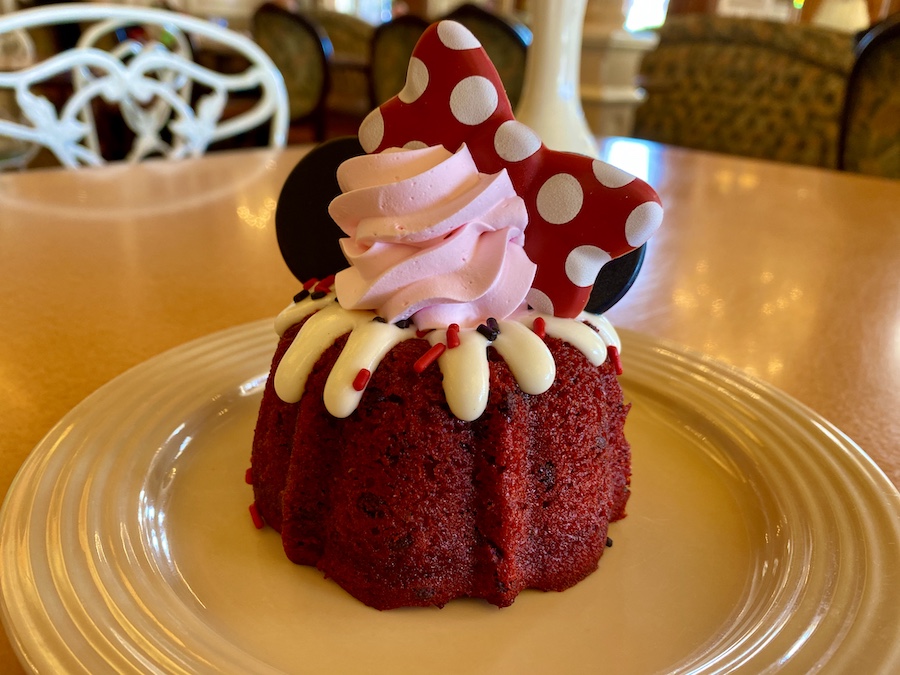 Minnie Mouse Red Velvet Bundt Cake at Plaza Inn
