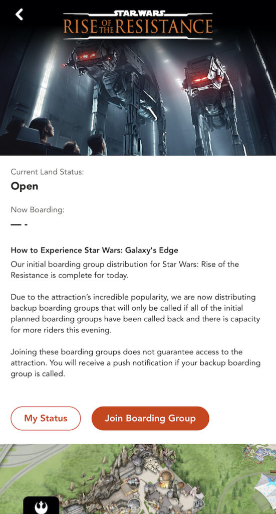 Star Wars: Rise of the Resistance Disneyland app