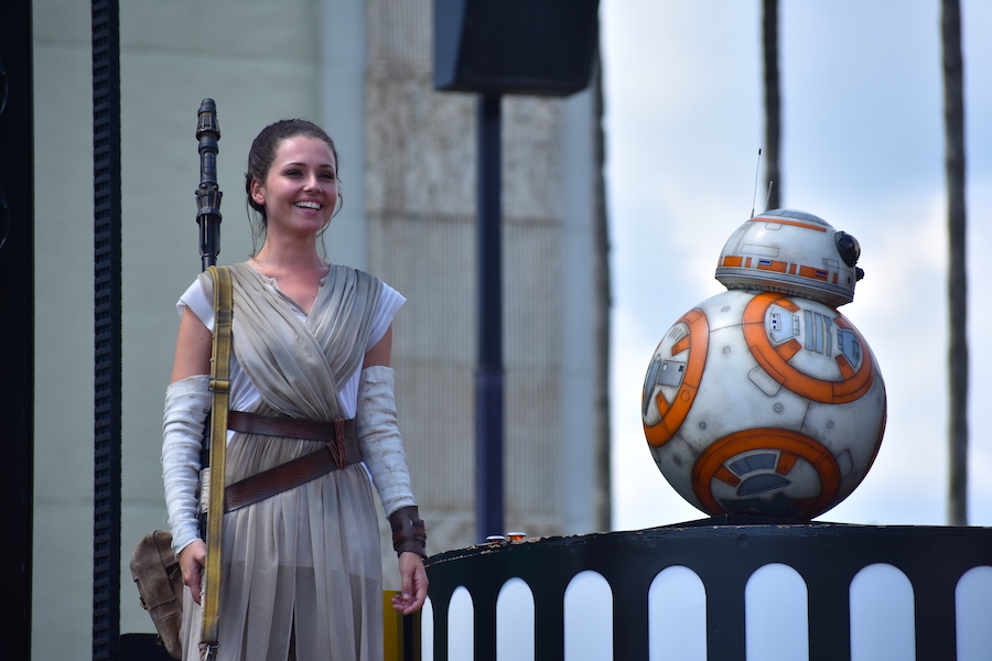 Rey and BB-8 in Star Wars: A Galaxy Far, Far Away Show at Disney's Hollywood Studios