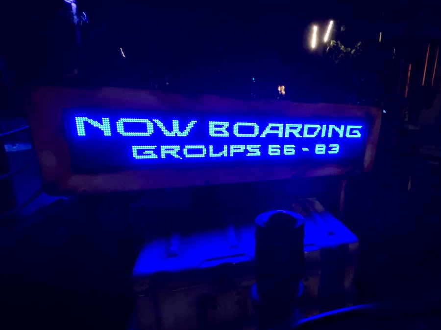 Rise of the Resistance Boarding Group sign at Disneyland