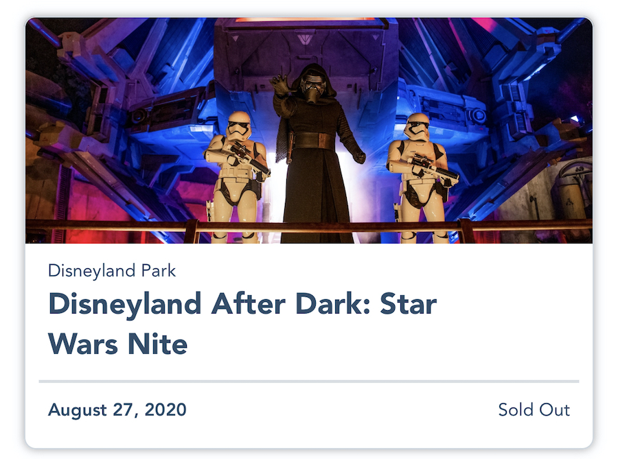 Star Wars Nite sold out in just minutes