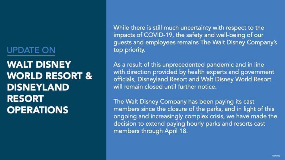 Walt Disney World & Disneyland Closure
