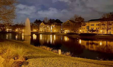 Disney's Saratoga Springs Resort at night