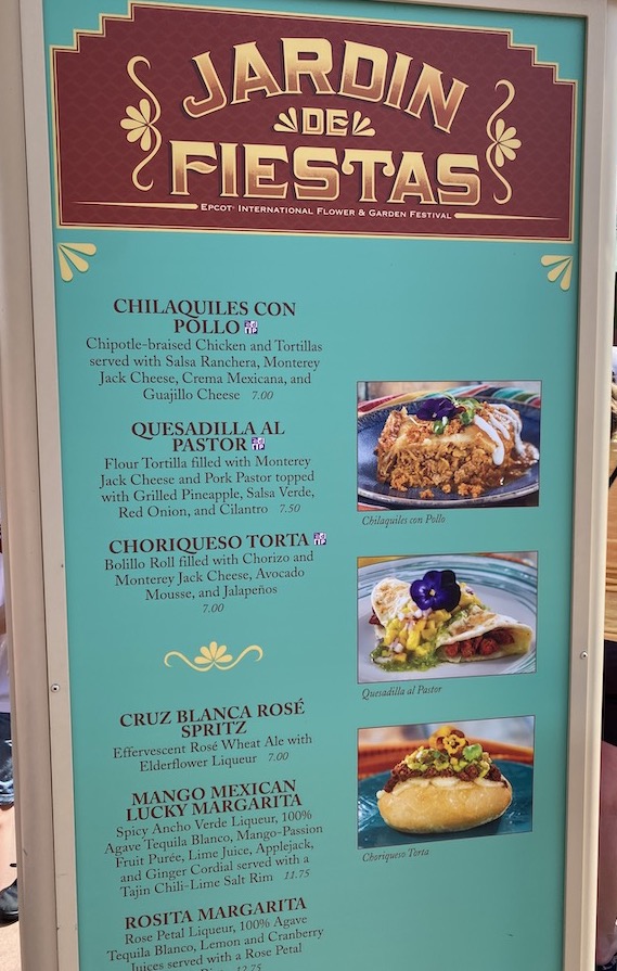 Jardin De Fiestas menu