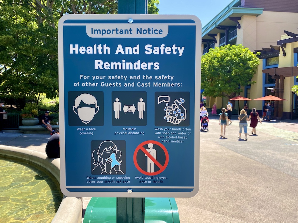 Downtown Disney Heath and Safety Reminder Signs