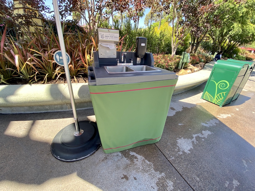Handwash station in Downtown Disney