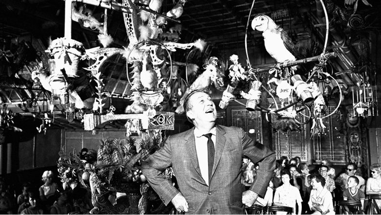Walt Disney in Disneyland's Enchanted Tiki Room, 1963 (source: D23.com)