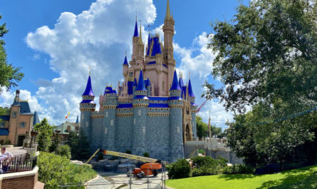 Cinderella Castle under refurbishment at Walt Disney World