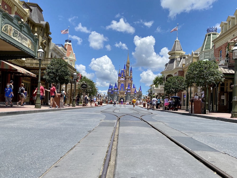 Main Street, U.S.A. empty on an typically busy summer afternoon