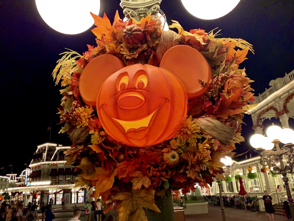 Fall decorations at the Magic Kingdom