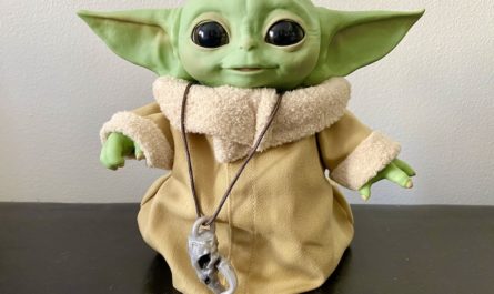 The Child "Baby Yoda" animatronic toy moves and makes sounds!