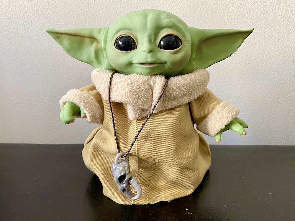 The Child "Baby Yoda" animatronic toy moves and makes sounds!