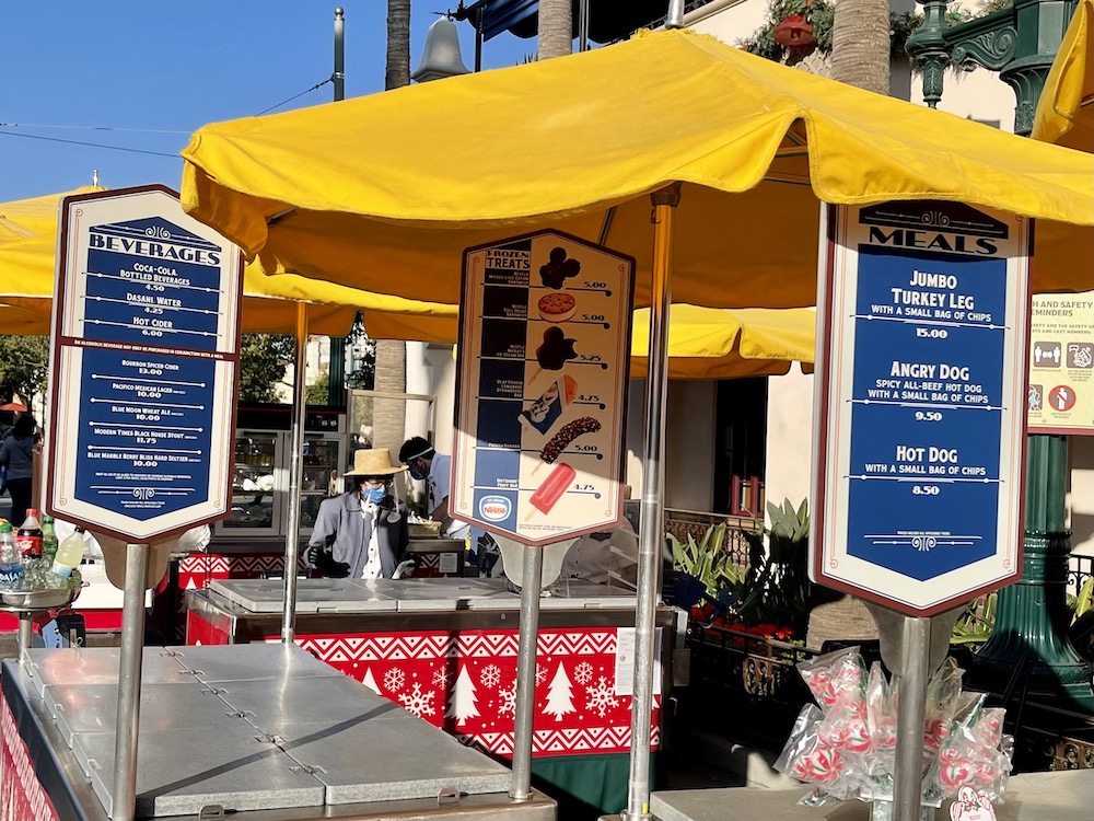 Buena Vista Street snack cart menu
