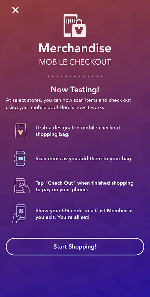 Mobile Checkout in the Walt Disney World app