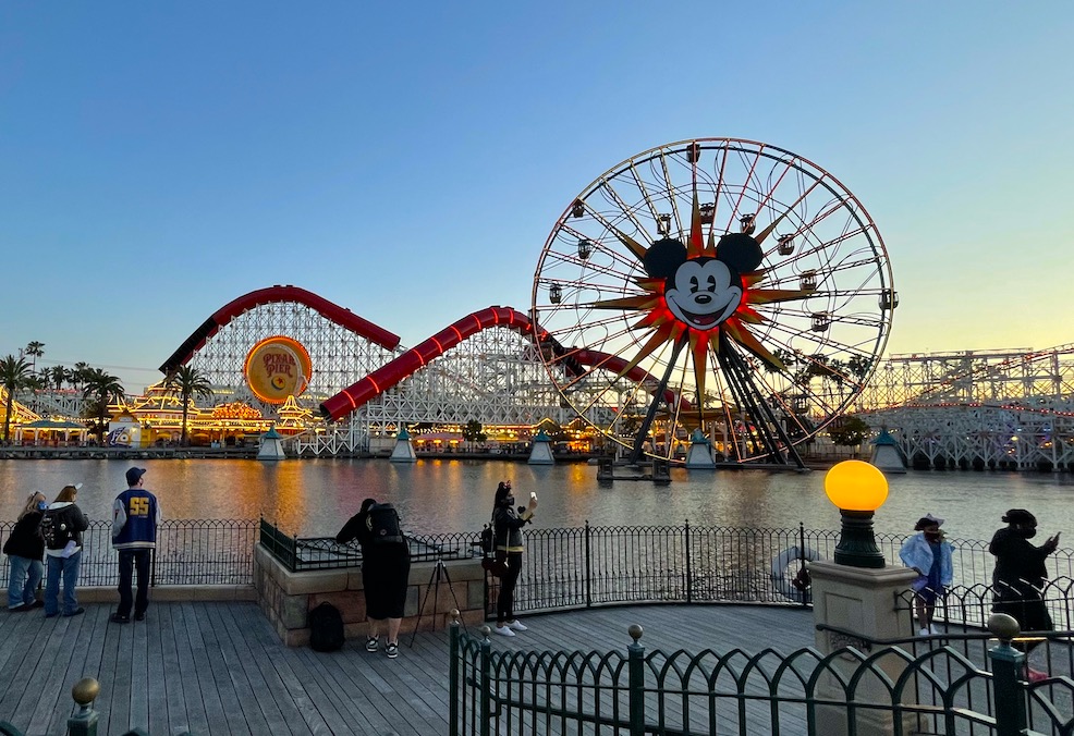 Disney California Adventure at dusk